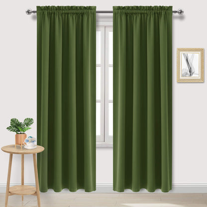 DWCN Blackout Curtains for Bedroom Living Room 42 x 63 Inch Long Black
