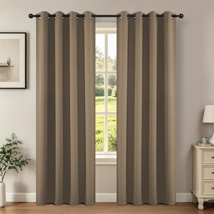 Joydeco Blackout Curtains for Bedroom 84 Inch - Black Out Curtains with Grommets Thermal Insulated Room Darkening Light Blocking, Noise Reducing & Wrinkle-Free Drapes for Living Room Windows, 2 Panels