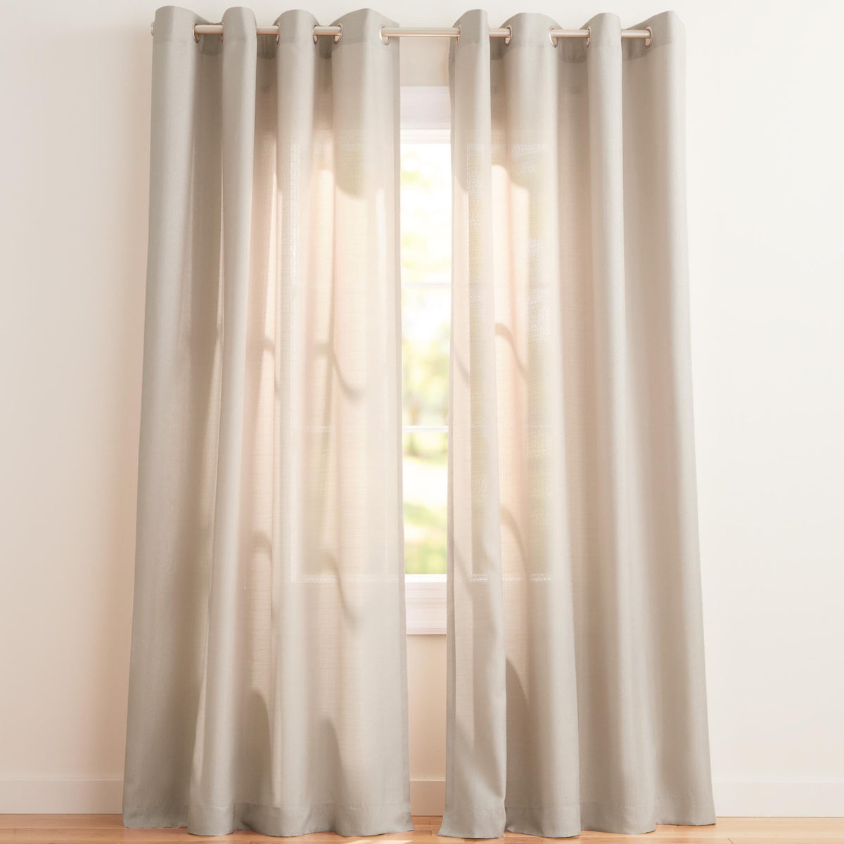 Exclusive Home Loha Linen Grommet Top Curtain Panel Pair, 84"x54", Winter White