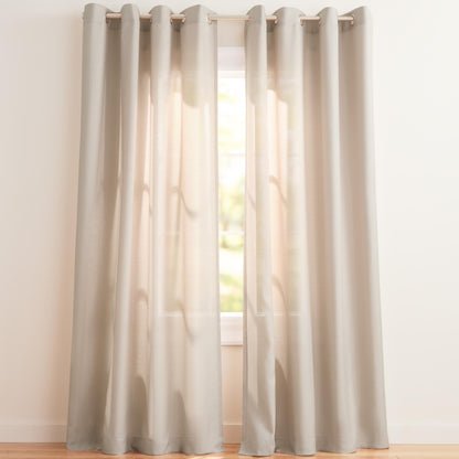 Exclusive Home Loha Linen Grommet Top Curtain Panel Pair, 84"x54", Winter White