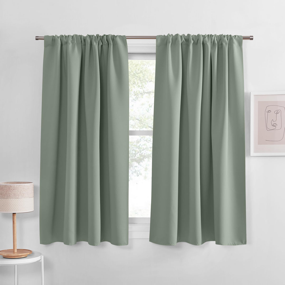 PONY DANCE Black Out Curtains 72 inch Long, Black, 2 Panels
