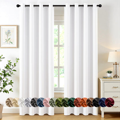 MIULEE Blackout Curtains for Bedroom 2 Panels 40 x 63 Inch Long Dark Grey