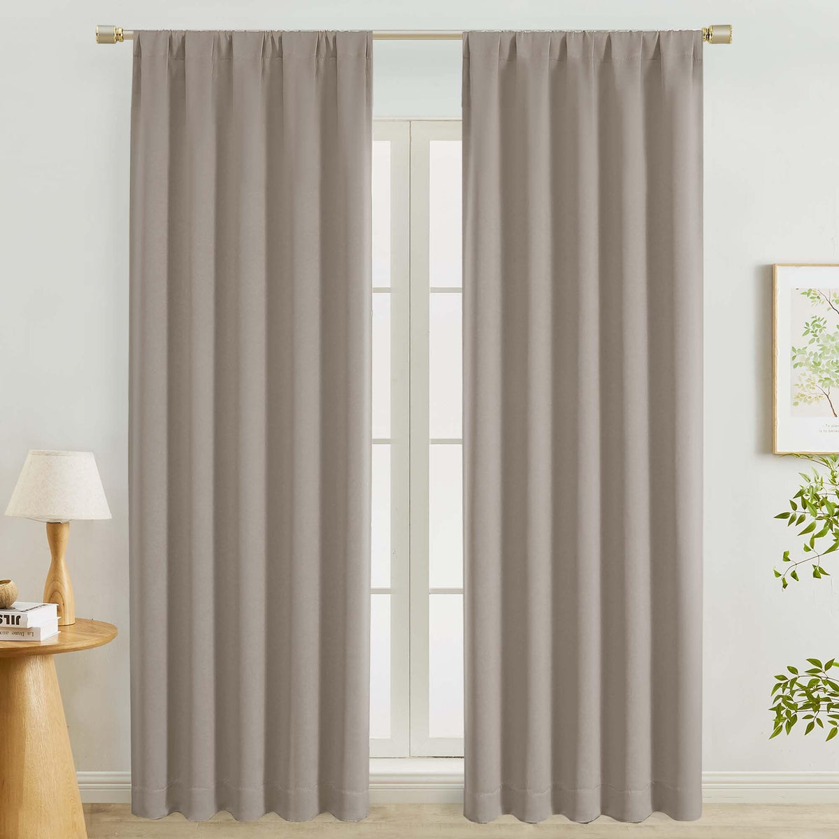 Lecloud Sage Green Room Darkening Curtains 54 Inch Length 2 Panels, Window Curtains for Bedroom, Energy Thermal Insulating Rod Pocket Curtain Drapes for Small Window, 40" W x 54" L