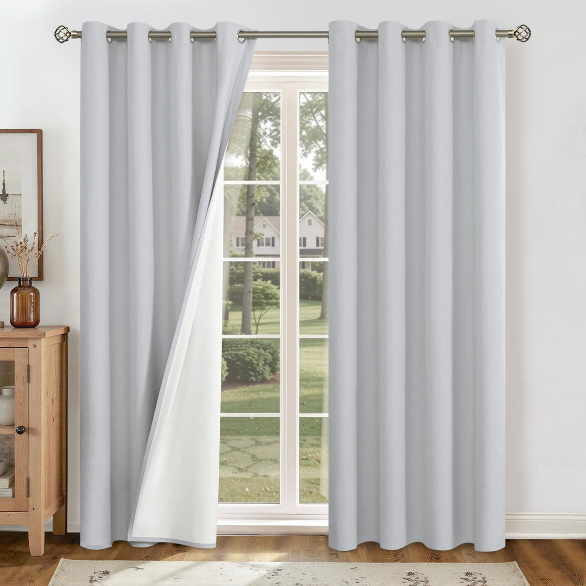 YoungsTex Black Blackout Curtains for Bedroom, Thermal Drapes Heat Blocking