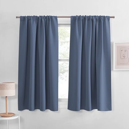 PONY DANCE Black Out Curtains 72 inch Long, Black, 2 Panels