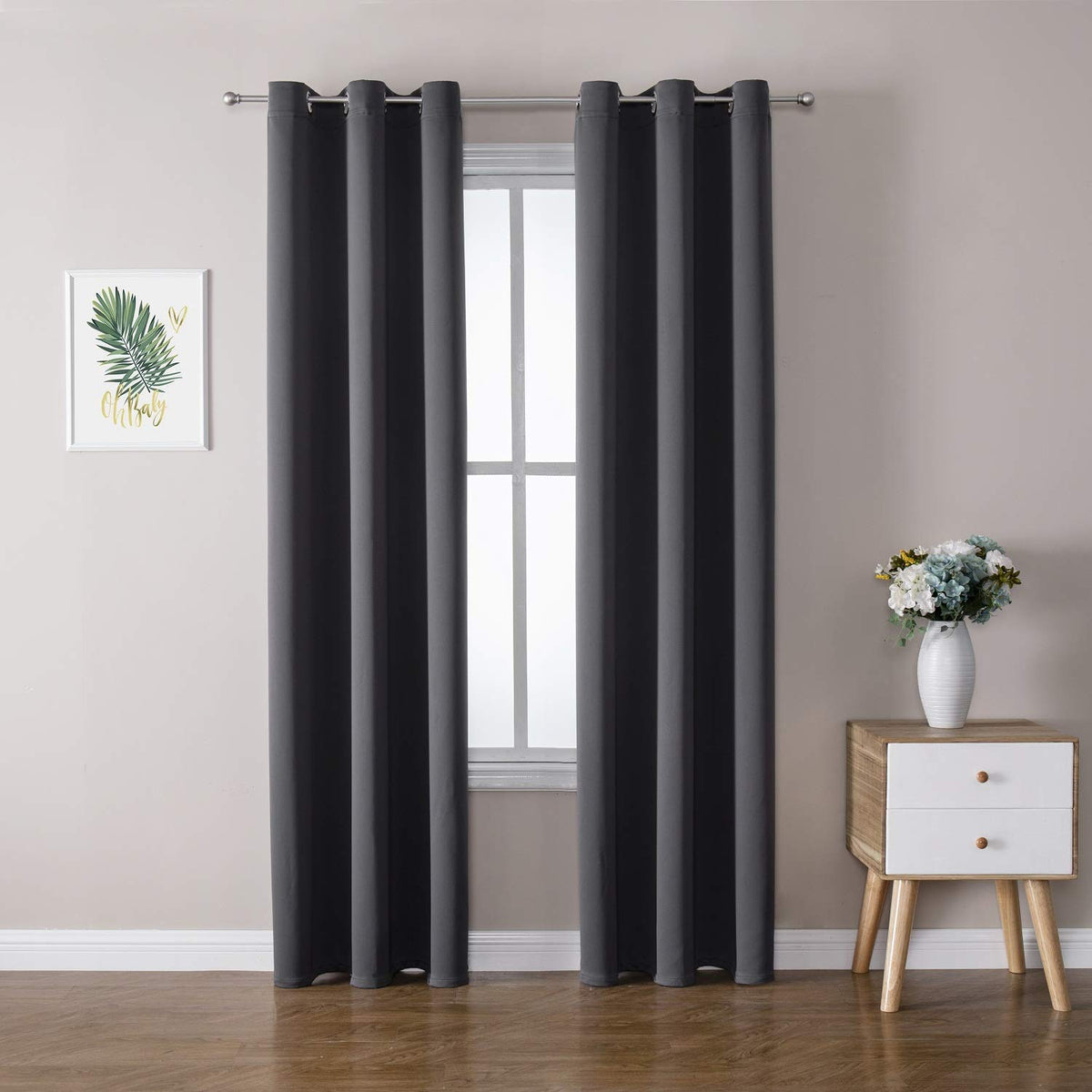 ChrisDowa Blackout Curtains for Bedroom and Living Room 63 Inches Long