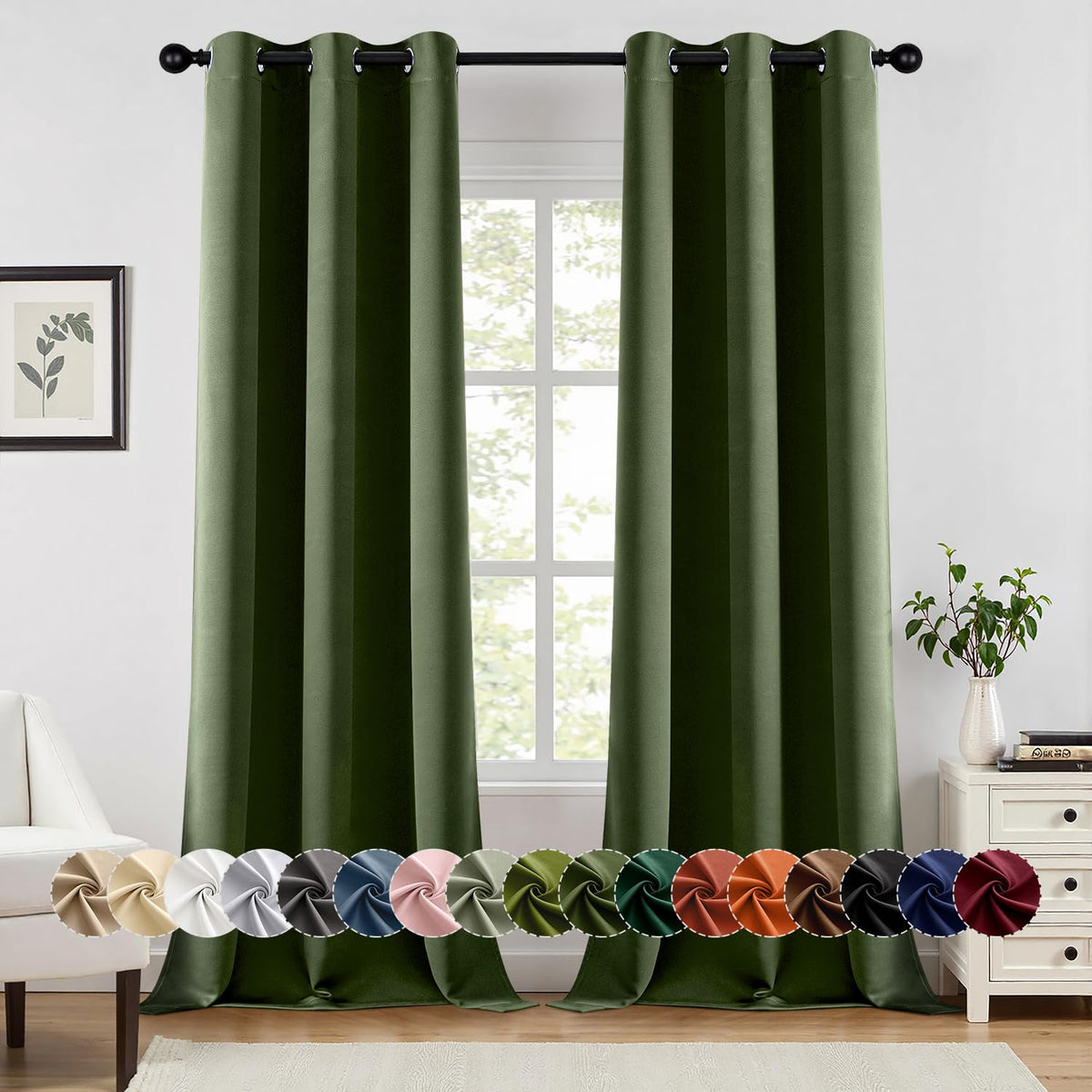 MIULEE Blackout Curtains for Bedroom 2 Panels 40 x 63 Inch Long Pink