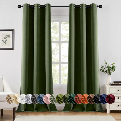 MIULEE Blackout Curtains for Bedroom 2 Panels 40 x 84 Inch Long Black