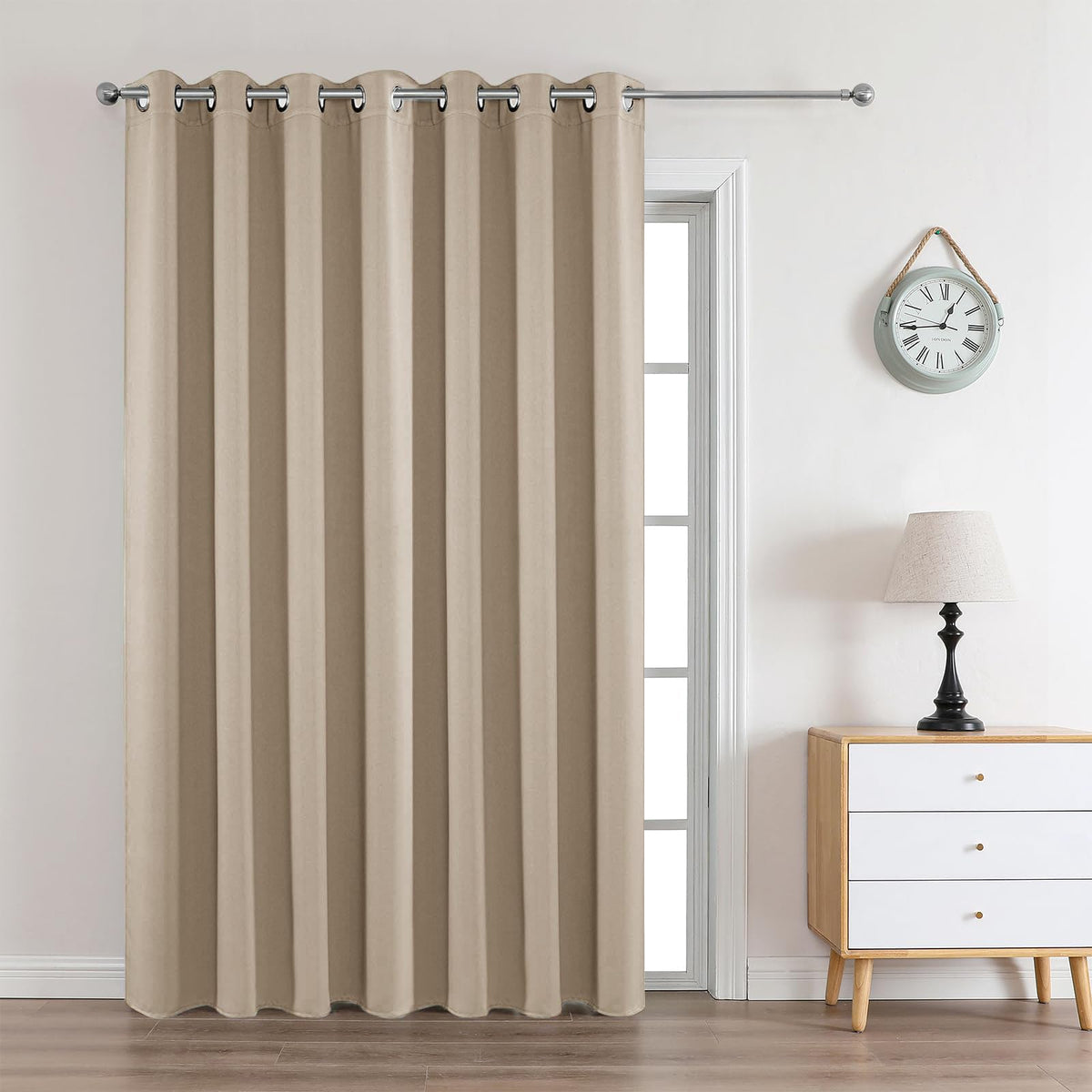 Joydeco Blackout Curtains for Bedroom 84 Inch - Black Out Curtains with Grommets Thermal Insulated Room Darkening Light Blocking, Noise Reducing & Wrinkle-Free Drapes for Living Room Windows, 2 Panels