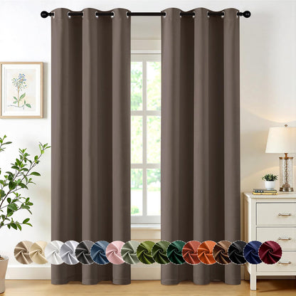MIULEE Blackout Curtains for Bedroom 2 Panels 40 x 63 Inch Long Black