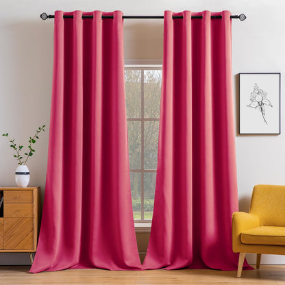 MIULEE Light Pink Blackout Bedroom Curtains Drapes 84 Inch Long 52"x84"