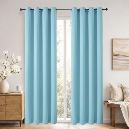 Simplebrand Sage Green Blackout Curtains 84 Inch Length 2 Panels Set for Bedroom/Living Room, Solid Room Darkening Thermal Insulated Grommet Energy Saving Window Treatment Drapes, Each 52" Wide