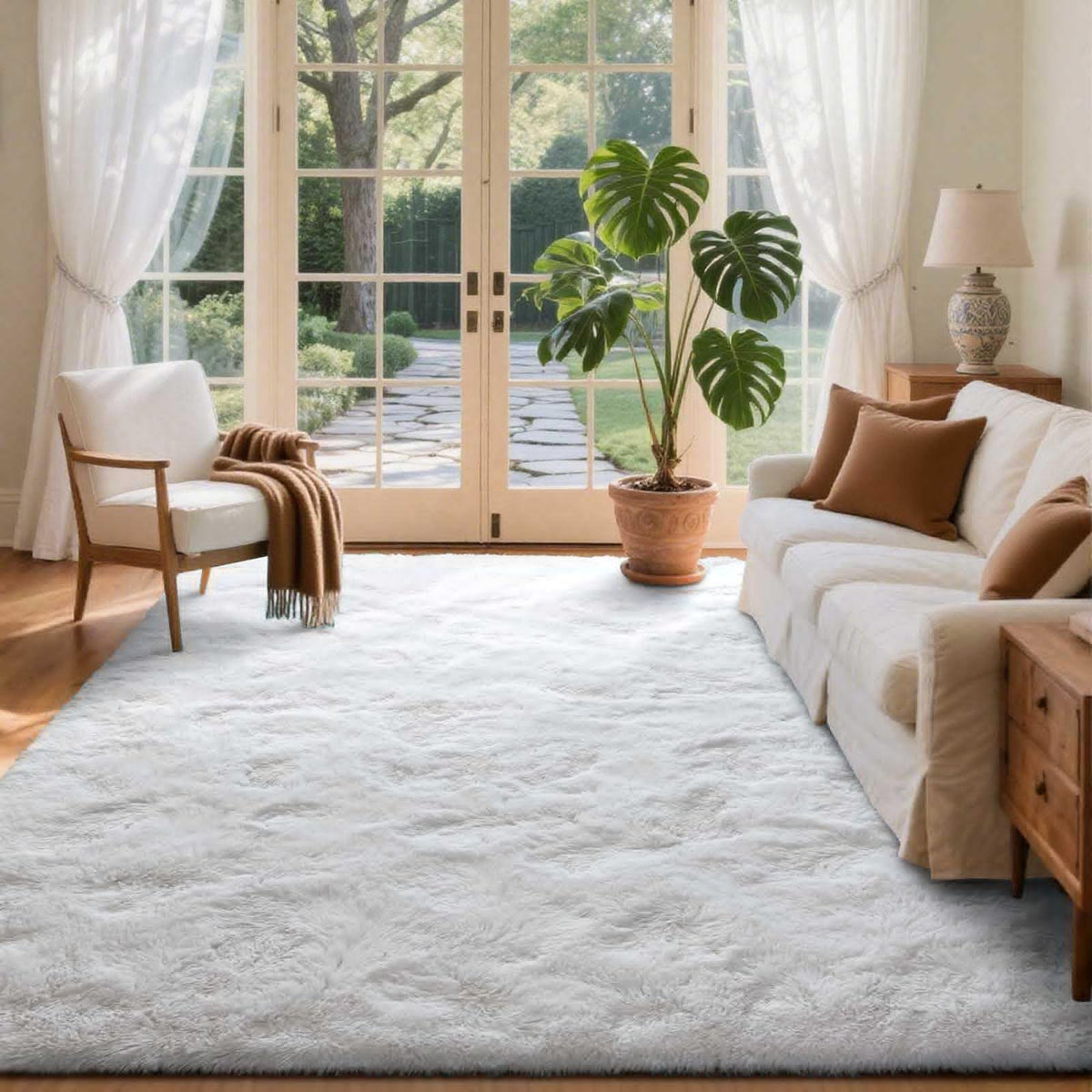 6x9 Ft Large Shag Rugs for Living Room Decor, Tie-Dyed Ultra Soft Fluffy Furry Area Rugs for Bedroom Indoor Floor, Aesthetic Carpet for Kids Home (Dark Grey)