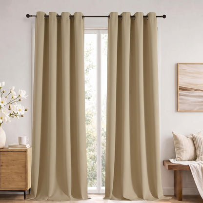 Simplebrand Sage Green Blackout Curtains 84 Inch Length 2 Panels Set for Bedroom/Living Room, Solid Room Darkening Thermal Insulated Grommet Energy Saving Window Treatment Drapes, Each 52" Wide
