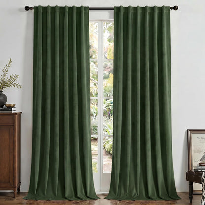 Joydeco Velvet Blackout Curtains 84 Inch Length 2 Panels, Black Out Curtains for Bedroom Living Room, Thermal Insulated Luxury Heavy Duty Drapes, Heat & Light Blocking, Back Tab&Rod Pocket,52"W x 84"L