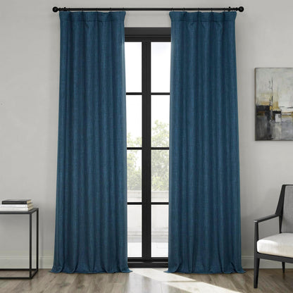 Faux Linen Curtains for Living Room (1 Panel) - 50W X 108L, Birch Taupe
