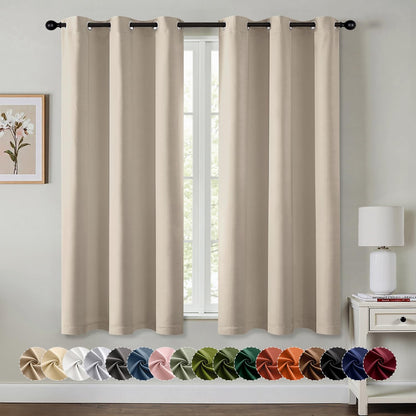 MIULEE Blackout Curtains for Bedroom 2 Panels 40 x 63 Inch Long Navy Blue