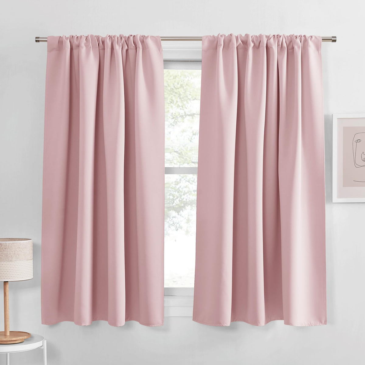 PONY DANCE Black Out Curtains 72 inch Long, Black, 2 Panels