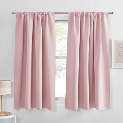 PONY DANCE Black Out Curtains 72 inch Long, Black, 2 Panels