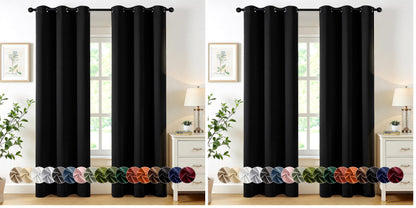 MIULEE Blackout Curtains for Bedroom 2 Panels 40 x 63 Inch Long Pink