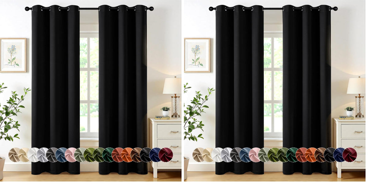 MIULEE Blackout Curtains for Bedroom 2 Panels 40 x 63 Inch Long Dark Grey
