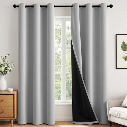 MIULEE Cream 100% Blackout Curtains for Bedroom 40x63 Inch Long