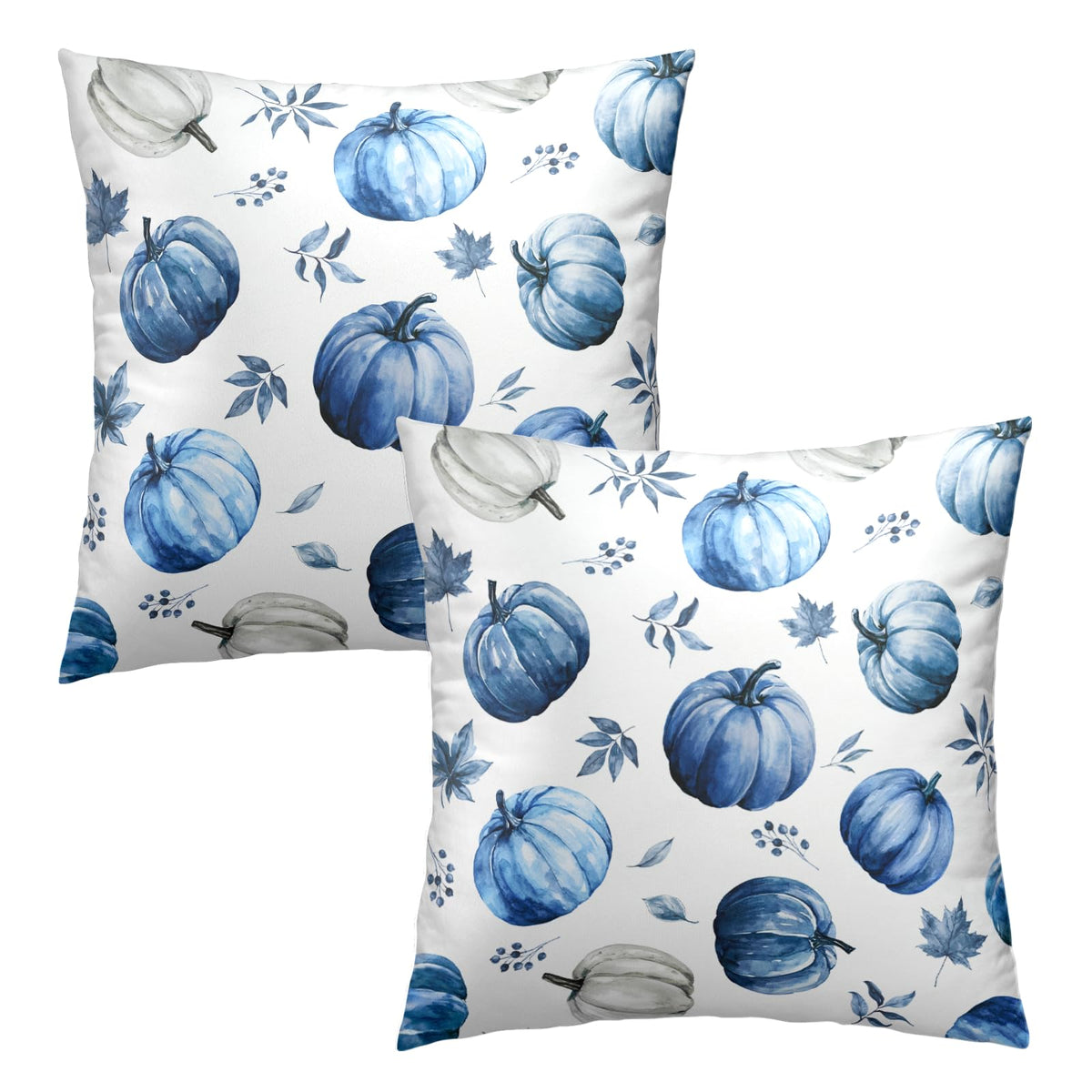 Fall Pillow Covers Autumn Leaf Throw Pillow Covers 18x18 Set of 2 Bohemian Floral Pillow Cases Thanksgiving Berry Pinecones Cushion Cases for Home Farmhouse Sofa Couch Patio