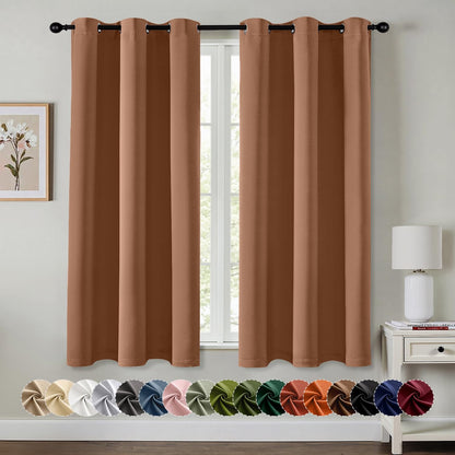 MIULEE Blackout Curtains for Bedroom 2 Panels 40 x 63 Inch Long Black