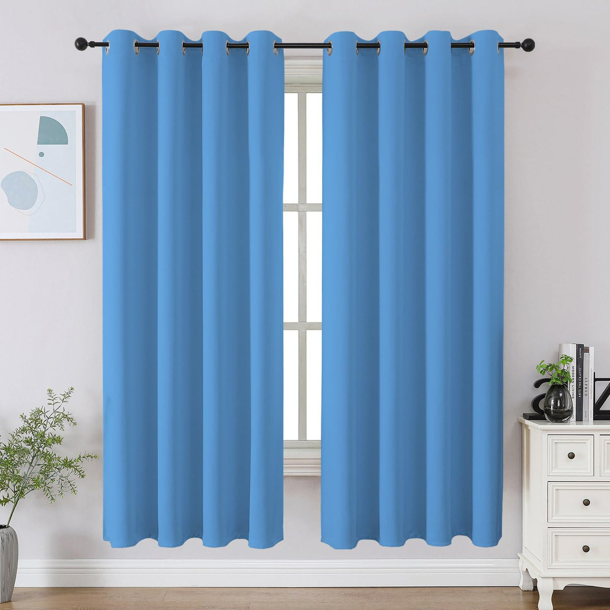 CUCRAF Beige Blackout Curtains 84 inch Length 2 Panels Set, Room Darkening Drapes for Living Room Bedroom, Thermal Insulated Light Blocking Grommet Window Curtain (W52 x L84 Inch)