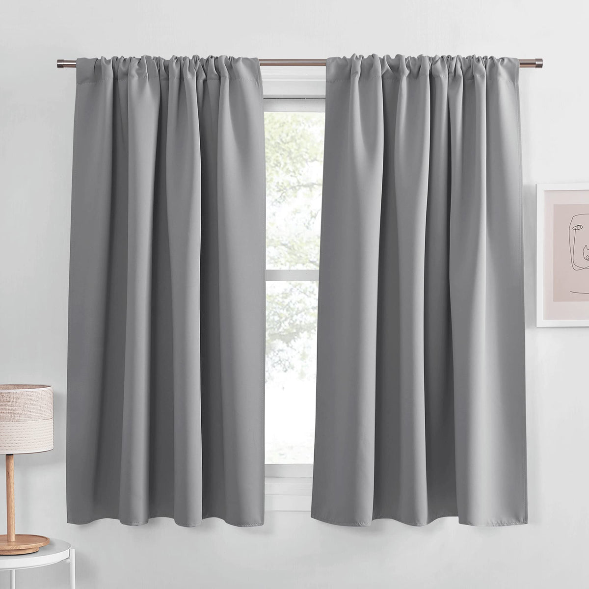 PONY DANCE Black Out Curtains 72 inch Long, Black, 2 Panels