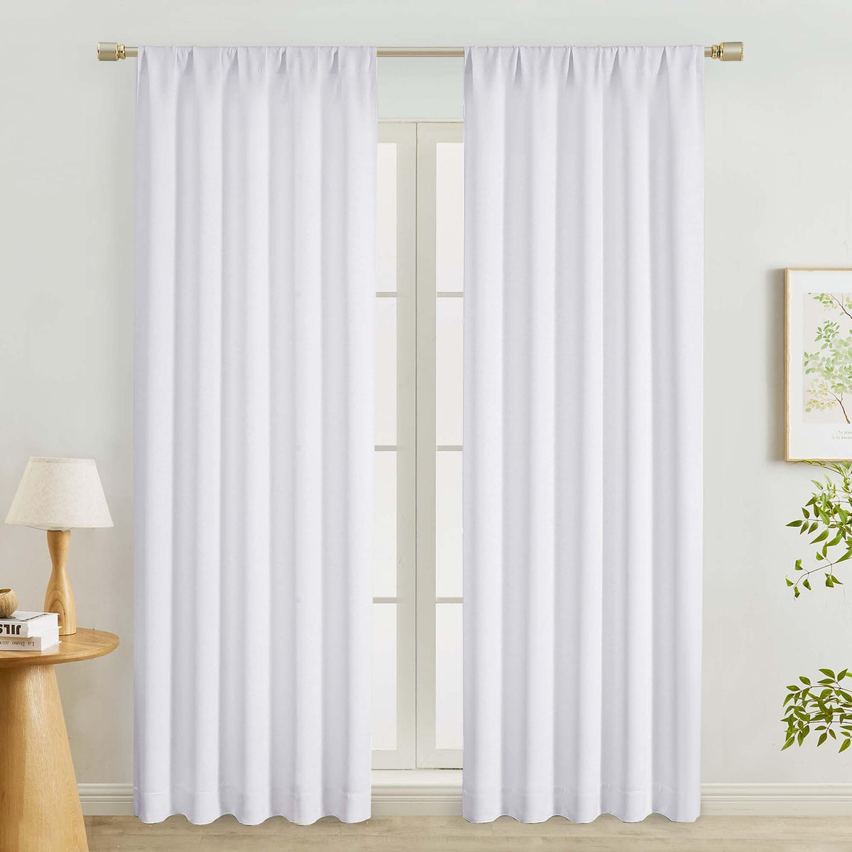 Lecloud Sage Green Room Darkening Curtains 54 Inch Length 2 Panels, Window Curtains for Bedroom, Energy Thermal Insulating Rod Pocket Curtain Drapes for Small Window, 40" W x 54" L