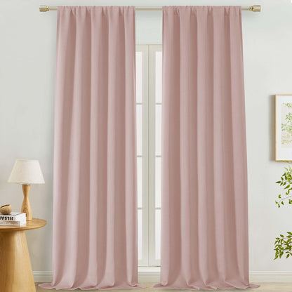 Lecloud Sage Green Room Darkening Curtains 54 Inch Length 2 Panels, Window Curtains for Bedroom, Energy Thermal Insulating Rod Pocket Curtain Drapes for Small Window, 40" W x 54" L