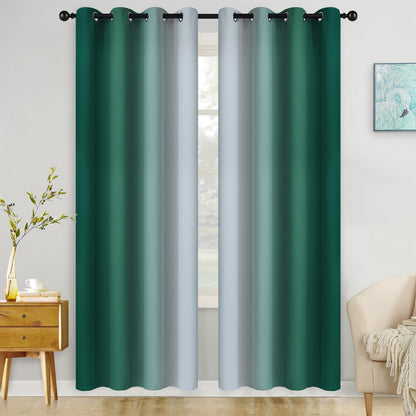 COSVIYA Grommet Room Darkening Ombre Purple Curtains W52xL63 inch