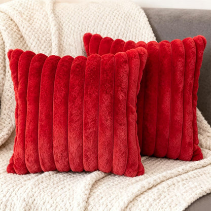 2 Pack 18x18 Pillow Cover Velvet Pillow Covers, Faux Fur Square Throw Pillow Covers for Living Room Decorations Throw Pillow Case, Throw Pillow Cover Cushion Cover for Home Sofa Bedroom Car, Pink