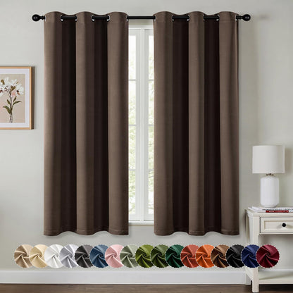 MIULEE Blackout Curtains for Bedroom 2 Panels 40 x 63 Inch Long Black