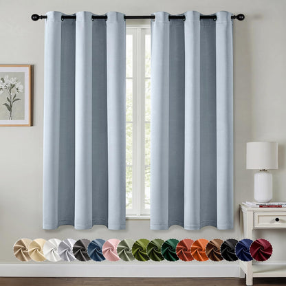MIULEE Blackout Curtains for Bedroom 2 Panels 40 x 63 Inch Long Black