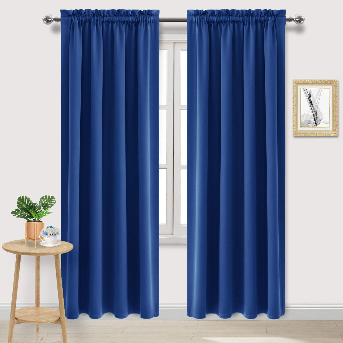 DWCN Blackout Curtains for Bedroom Living Room 42 x 63 Inch Long Black