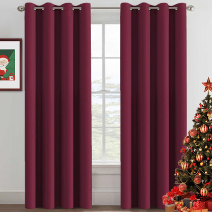 H.VERSAILTEX 100% Blackout Curtains for Bedroom Black Out Curtains 96 inch Thermal Insulated Long Blackout Curtains for Living Room, Energy Saving Curtains for Patio Door Grommet (1 Panel, Jet Black)