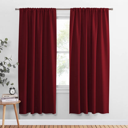 PONY DANCE Black Out Curtains 72 inch Long, Black, 2 Panels