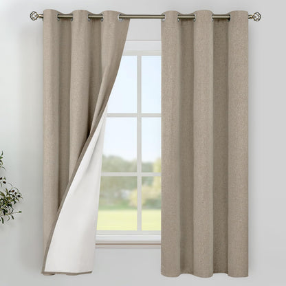 YoungsTex Black Blackout Curtains for Bedroom, Thermal Drapes Heat Blocking