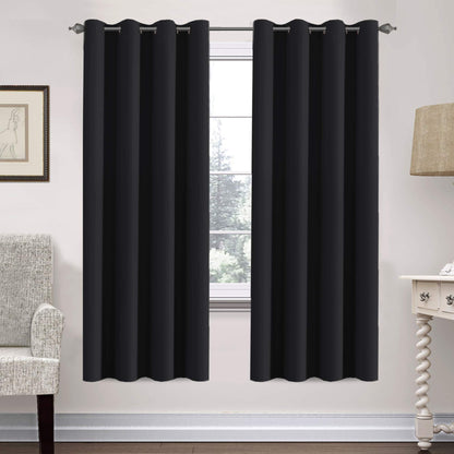 H.VERSAILTEX Blackout Curtains for Bedroom Thermal Insulated Room Darkening Living Room Curtains 63 Inch Long Grommet Privacy Protection Window Curtain Panels/Drapes for Nursery,2 Panels,Ivory/Cream