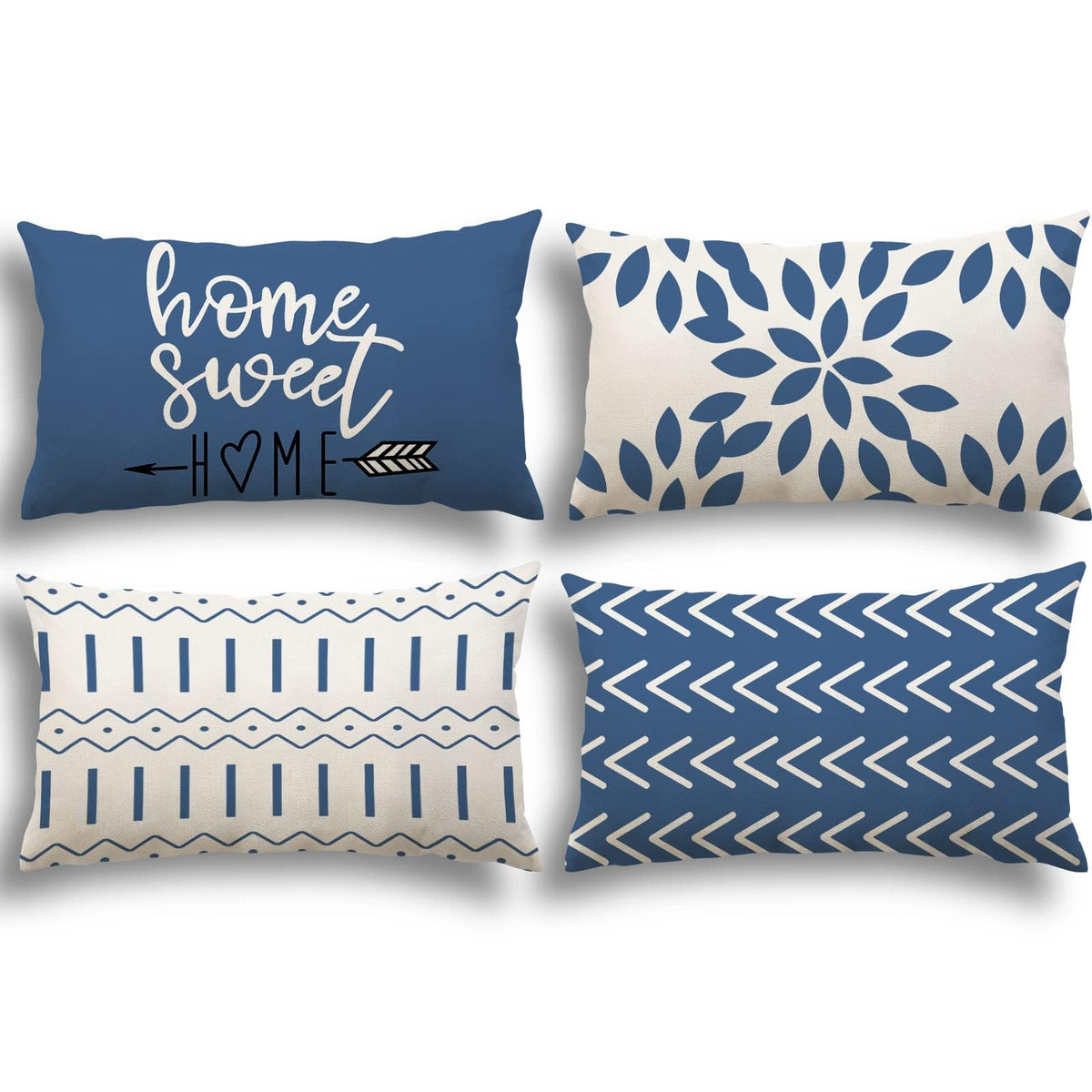 YCOLL Pillow Covers 18x18 Set of 4, Modern Sofa Throw Pillow Cover, Decorative Home Outdoor Linen Fabric Geometric Pillow Case for Couch Bed Car, Yellow