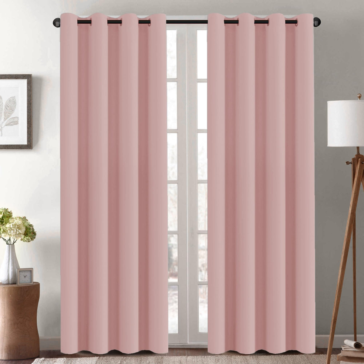 H.VERSAILTEX Blackout Curtains for Bedroom Thermal Insulated Room Darkening Living Room Curtains 63 Inch Long Grommet Privacy Protection Window Curtain Panels/Drapes for Nursery,2 Panels,Ivory/Cream