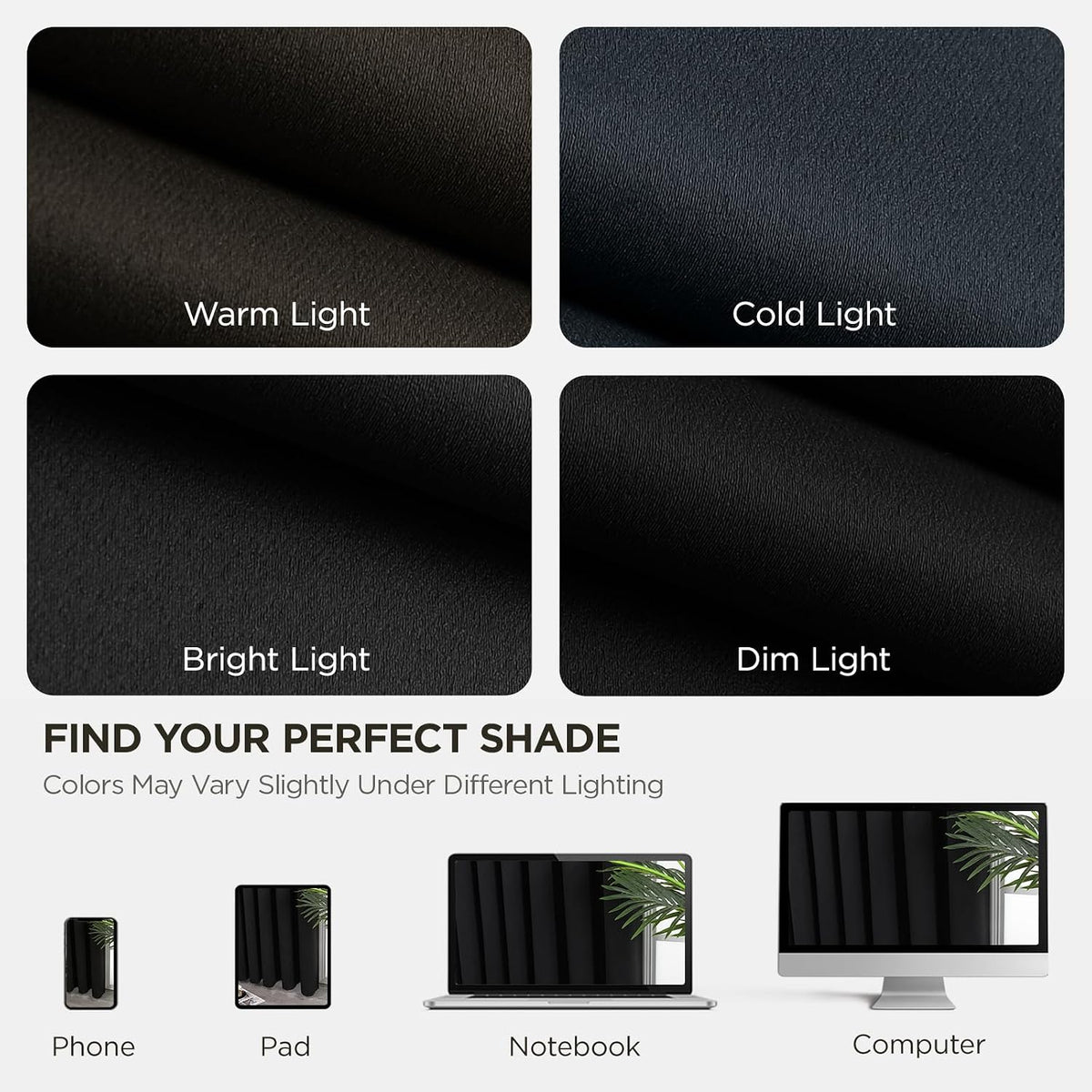 Joydeco Blackout Curtains for Bedroom, Black out curtains 96 inch long 2 Panels, Long Black Drapes with Rod Pocket Back Tab, Room Darkening Noise Reducing & Wrinkle-Free Drapes for Living Room Windows