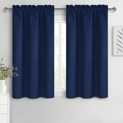 DWCN Blackout Curtains for Bedroom Living Room 42 x 63 Inch Long Black