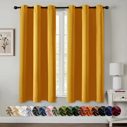 MIULEE Blackout Curtains for Bedroom 2 Panels 40 x 63 Inch Long Pink