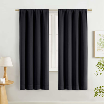 Lecloud Sage Green Room Darkening Curtains 54 Inch Length 2 Panels, Window Curtains for Bedroom, Energy Thermal Insulating Rod Pocket Curtain Drapes for Small Window, 40" W x 54" L
