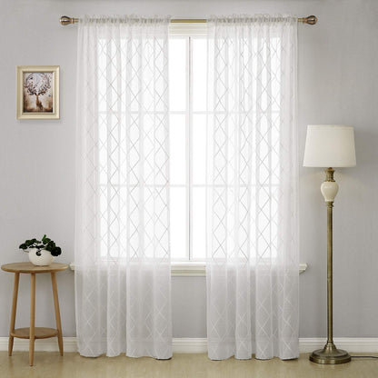Deconovo Light Filtering Sheer Curtains 72 Inches Long for Living Room