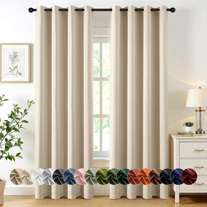 MIULEE Blackout Curtains for Bedroom 2 Panels 40 x 63 Inch Long Dark Grey