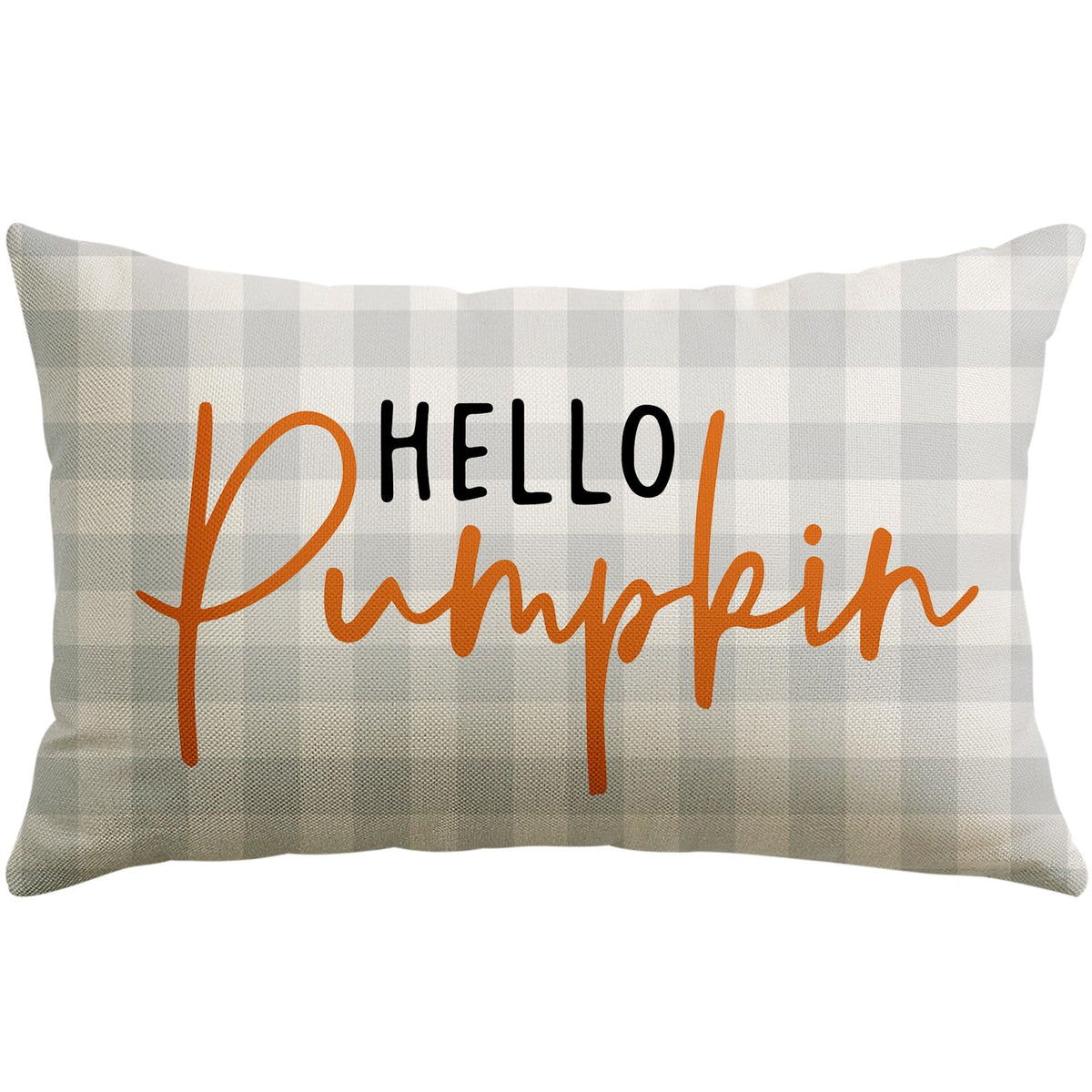 Artscope Hello Pumpkin Beige Lumbar Throw Pillow Cover 12x20 Inch Fall Decoration Cushion Cover Thanksgiving Farmhouse Pillow Case for Home Sofa Couch Decor